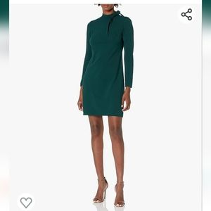 Calvin Klein long sleeve tie neck shift dress
